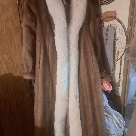 Vintage genuine mink fur coat full length
